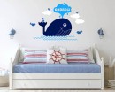 Whale Nautical Sea Life Name Decal